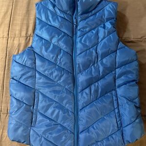 Women’s Blue Puffer Vest Jacket
